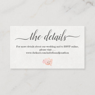 D'accompagnement Carte de détails de mariage à l'aquarelle avec sit