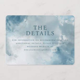D'accompagnement Carte de détails de mariage à l'aquarelle bleu ser