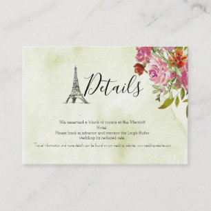D'accompagnement Carte de détails de mariage à l'aquarelle de la To