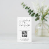 D'accompagnement Carte de détails de mariage à monogramme QR Code n (Debout devant)