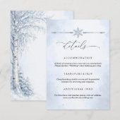 D'accompagnement Carte de détails de mariage au bouleau gelé (Devant / Derrière)