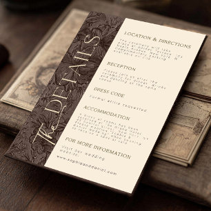 D'accompagnement Carte de détails de mariage au chocolat moka éléga