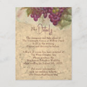 D'accompagnement Carte de détails de mariage au vignoble rustique (Devant)
