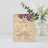 D'accompagnement Carte de détails de mariage au vignoble rustique (Debout devant)