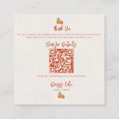 D'accompagnement Carte de détails de mariage automnal avec code QR (Dos)