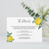 D'accompagnement carte de détails de mariage aux citrons (Debout devant)