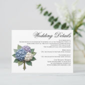 D'accompagnement Carte de détails de mariage aux fleurs d'Hydrangea (Debout devant)