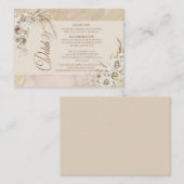 D'accompagnement Carte de détails de mariage avec arche florale boh (Devant / Derrière)