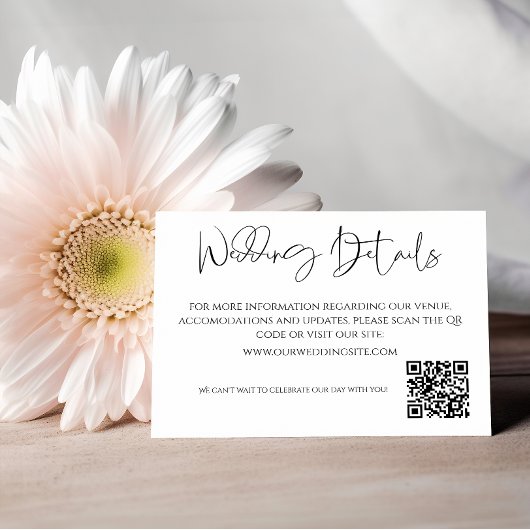 D'accompagnement Carte de détails de mariage avec code QR