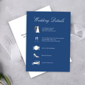 D'accompagnement Carte de détails de mariage avec code QR Bleu Clas