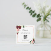 D'accompagnement carte de détails de mariage avec code QR bordeaux (Debout devant)