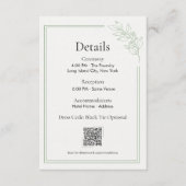 D'accompagnement Carte de détails de mariage avec code QR vert saug (Devant)