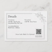 D'accompagnement Carte de détails de mariage avec code QR vert saug (Devant)