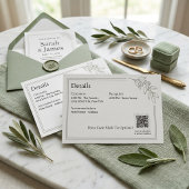 D'accompagnement Carte de détails de mariage avec code QR vert saug