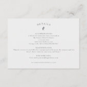 D'accompagnement Carte de détails de mariage avec des fleurs enneig (Dos)