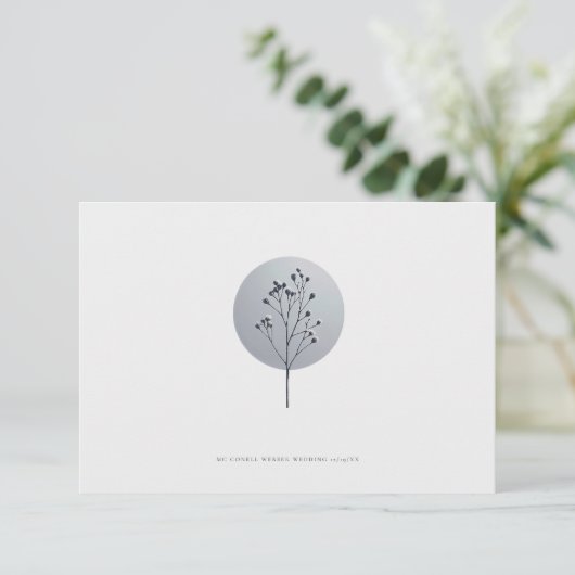 D'accompagnement Carte de détails de mariage avec fleurs enneigées (Debout devant)