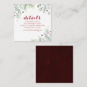 D'accompagnement Carte de détails de mariage avec verdure hivernale (Devant / Derrière)