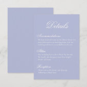 D'accompagnement Carte de détails de mariage bleu (Devant / Derrière)