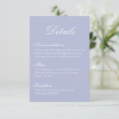 D'accompagnement Carte de détails de mariage bleu (Debout devant)