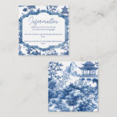 D'accompagnement Carte de détails de mariage bleu chinoiserie (Devant / Derrière)