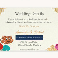 Carte de détails de mariage boho | Luxe floral chi