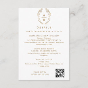 D'accompagnement Carte de détails de mariage botanique or