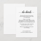 D'accompagnement Carte de détails de mariage calligraphiés Simple R (Devant / Derrière)