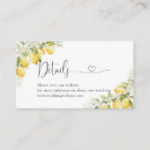 D'accompagnement Carte de détails de mariage Citron Vert (Devant)