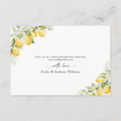 D'accompagnement Carte de détails de mariage Citron Vert Citrus (Dos)