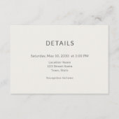 D'accompagnement Carte de détails de mariage civil moderne minimali (Devant)