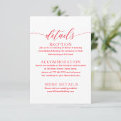 D'accompagnement carte de détails de mariage classique simple rouge (Debout devant)