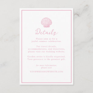D'accompagnement Carte de détails de mariage Coquillage Rose Tendre