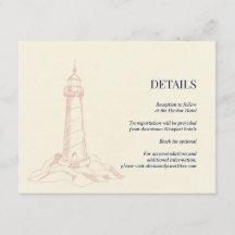 Carte de détails de mariage côtier