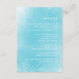 D'accompagnement Carte de détails de mariage de destination