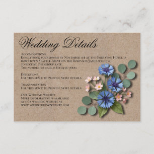 D'accompagnement Carte de détails de mariage de jardin de fleurs sa