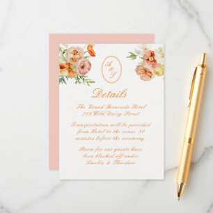 D'accompagnement Carte de détails de mariage de jardin d'été Ranunc