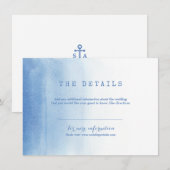 D'accompagnement Carte de détails de mariage de la plage moderne bl (Devant / Derrière)