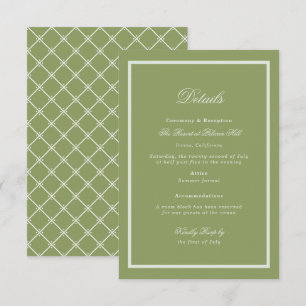 D'accompagnement Carte de détails de mariage de la propriété Moss G