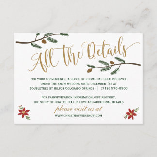 D'accompagnement Carte de détails de mariage de Noël pour les fêtes