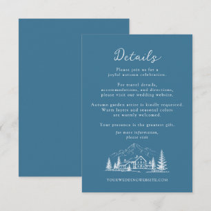 D'accompagnement Carte de détails de mariage d'hiver Blue Ski Lodge