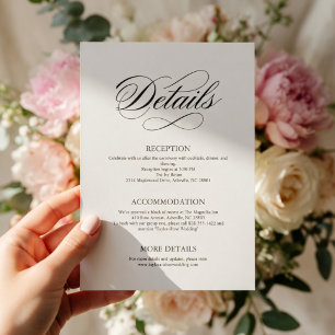 D'accompagnement Carte de détails de mariage élégant Minimaliste