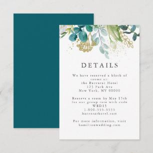 D'accompagnement Carte de détails de mariage élégant moderne botani
