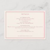 D'accompagnement carte de détails de mariage élégante (Dos)