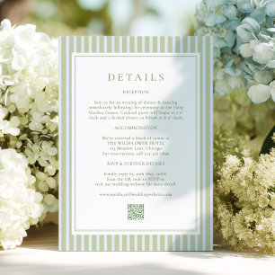 D'accompagnement Carte de détails de mariage Élégante aux rayures b