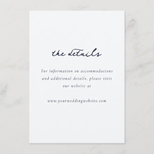 D'accompagnement Carte de détails de mariage élégante et minimalist