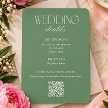 Carte de détails de mariage élégante vert sauge av
