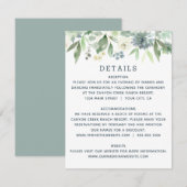 D'accompagnement Carte de détails de mariage fleuri à l'aquarelle e (Devant / Derrière)