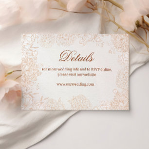 D'accompagnement Carte de détails de mariage floral neutre Élégante