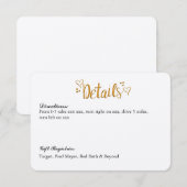 D'accompagnement Carte de détails de mariage Gold Happily Ever Afte (Devant / Derrière)