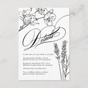 D'accompagnement Carte de détails de mariage gothique élégant avec 